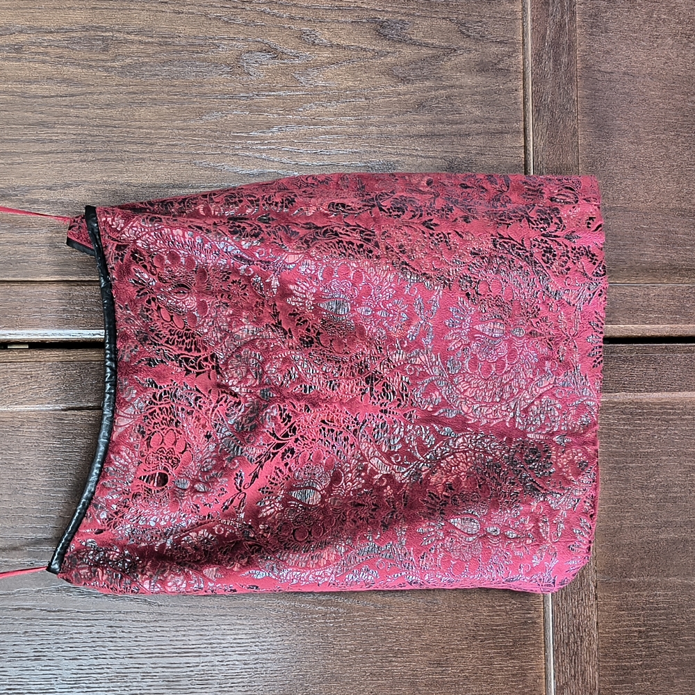 Red and Black Mini Pencil Skirt for Cocktail